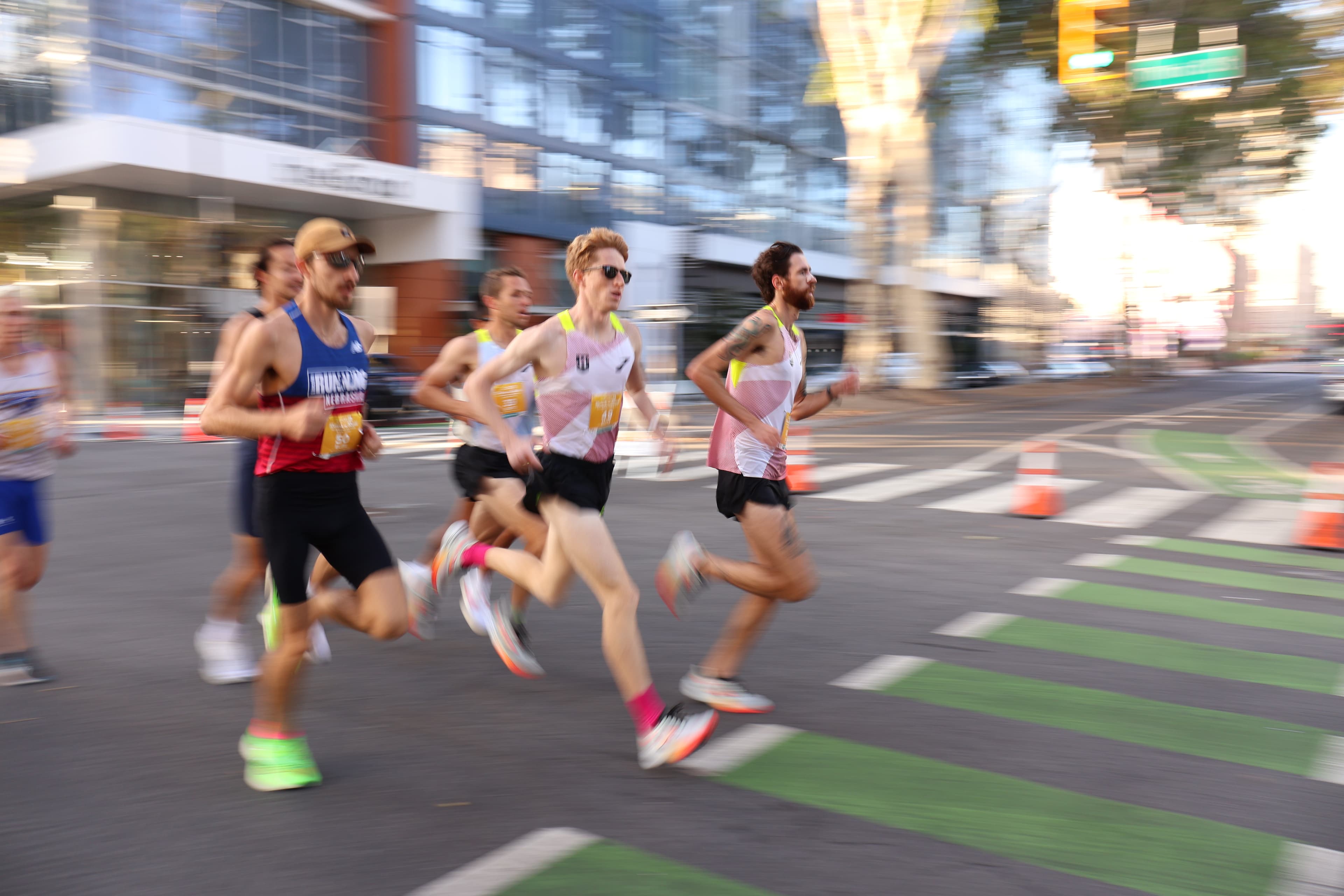 Runners at sunrise
